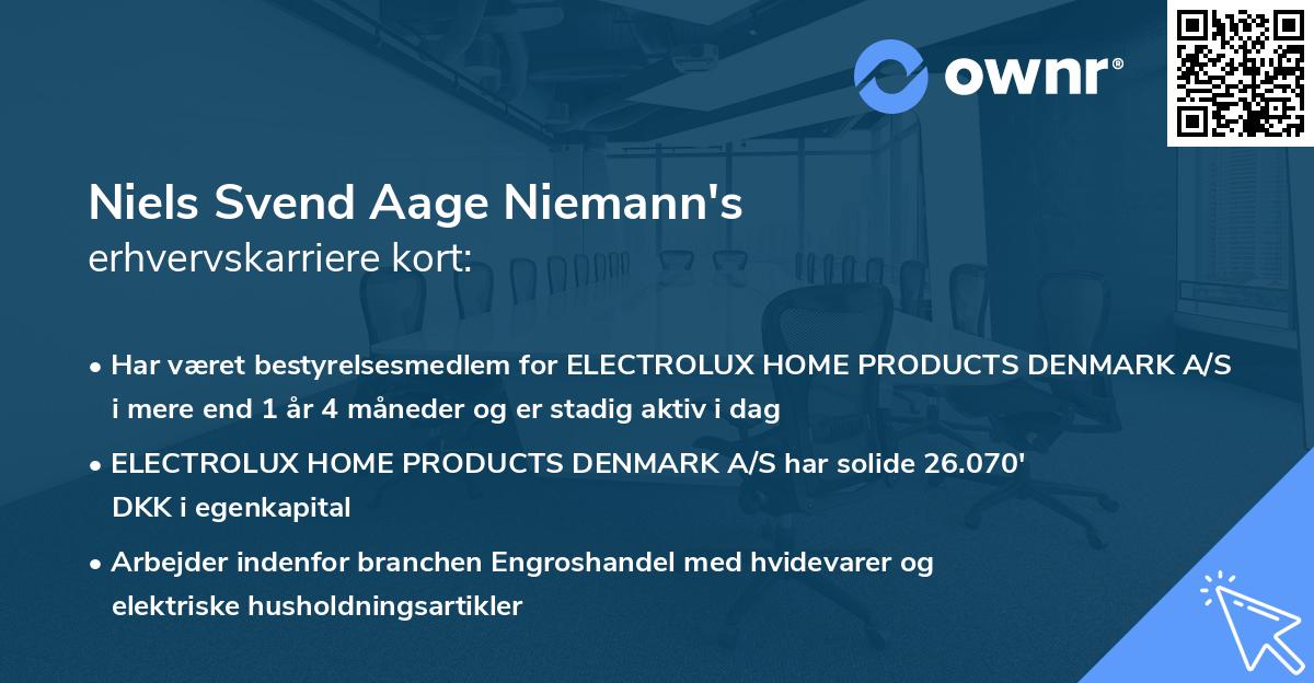 Niels Svend Aage Niemann's erhvervskarriere kort