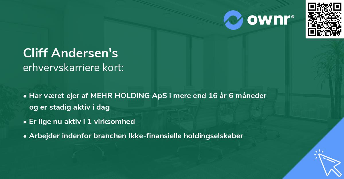 Cliff Andersen's erhvervskarriere kort