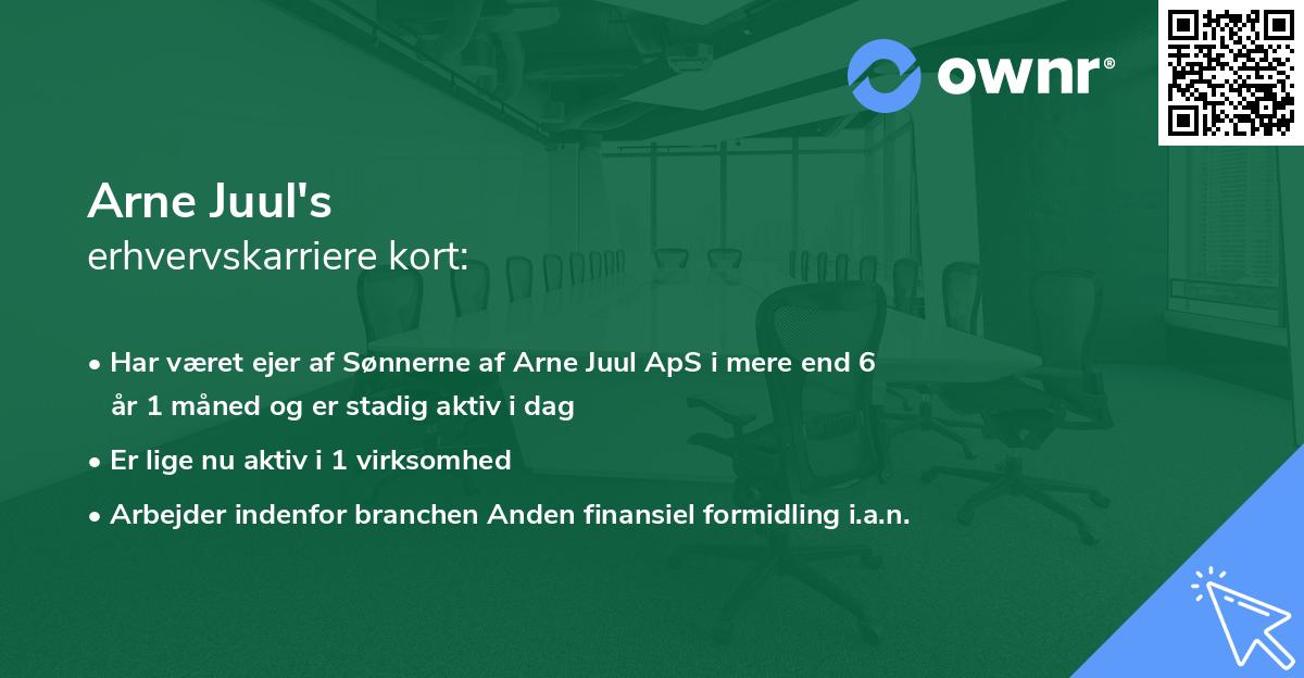 Arne Juul's erhvervskarriere kort