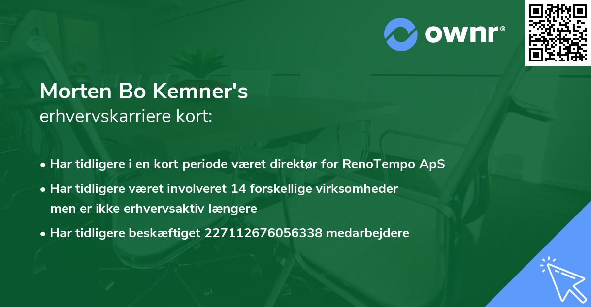 Morten Bo Kemner's erhvervskarriere kort