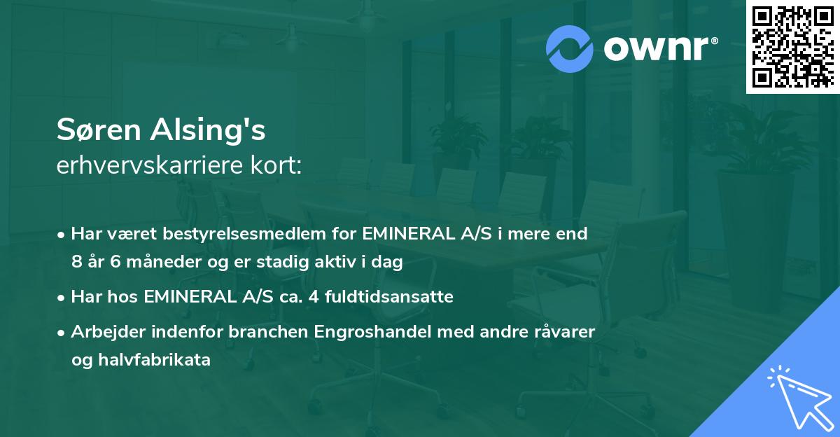 Søren Alsing's erhvervskarriere kort