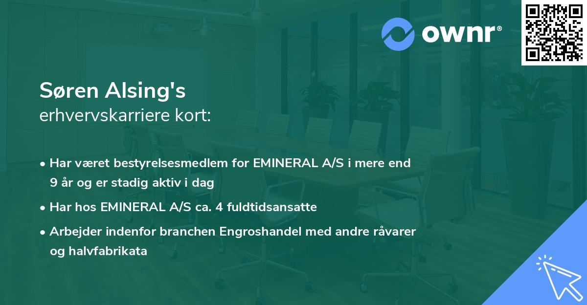 Søren Alsing's erhvervskarriere kort