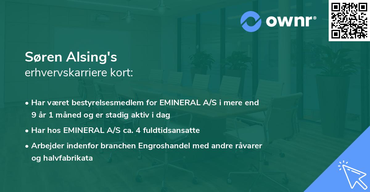 Søren Alsing's erhvervskarriere kort