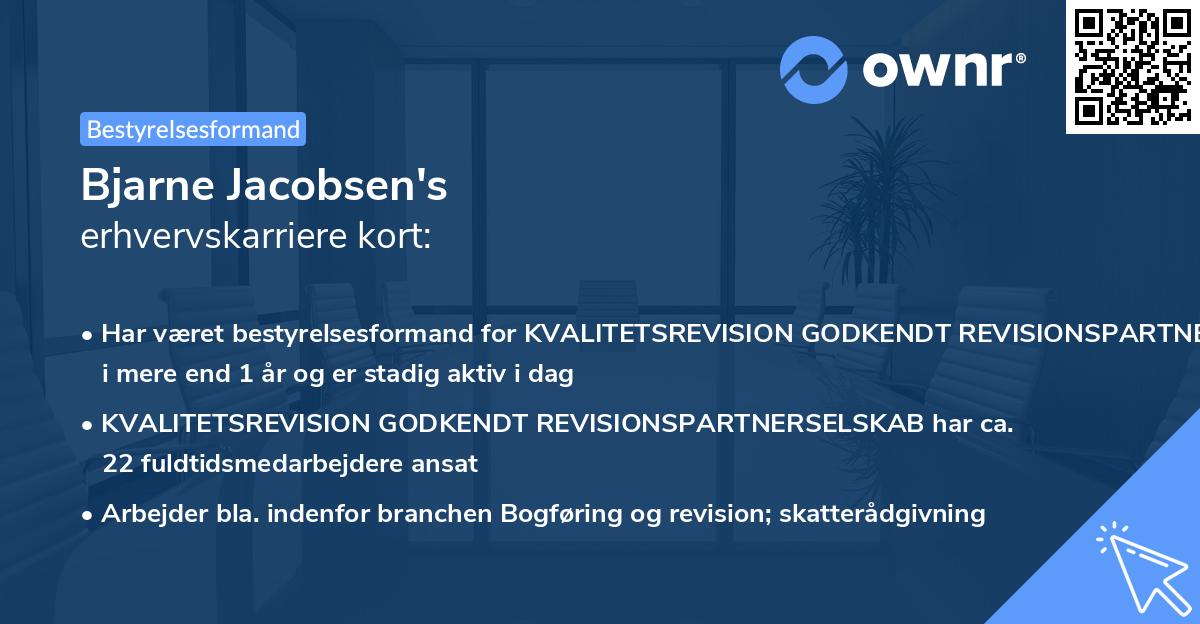 Bjarne Jacobsen's erhvervskarriere kort