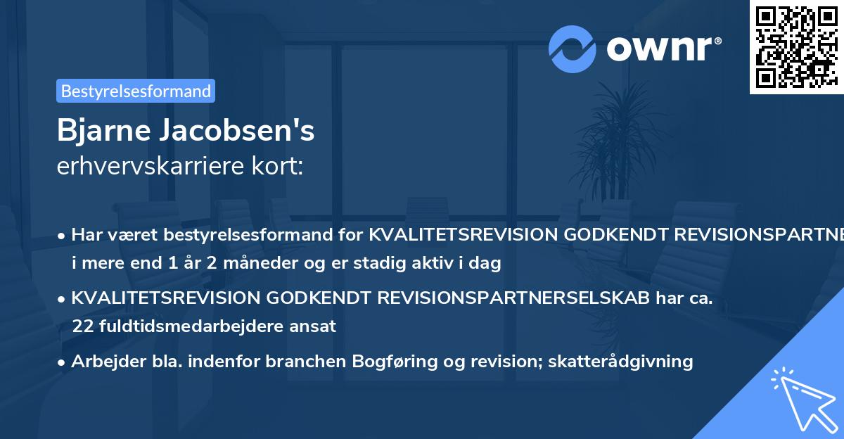 Bjarne Jacobsen's erhvervskarriere kort