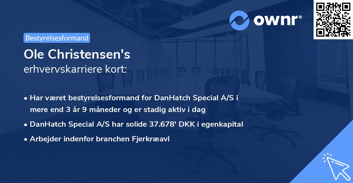 Ole Christensen's erhvervskarriere kort