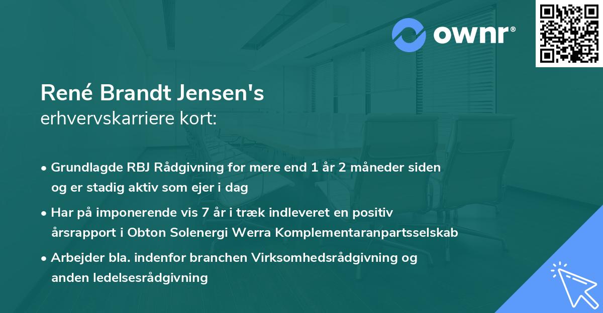 René Brandt Jensen's erhvervskarriere kort