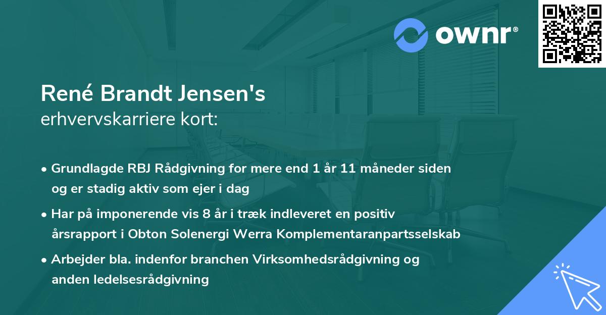 René Brandt Jensen's erhvervskarriere kort