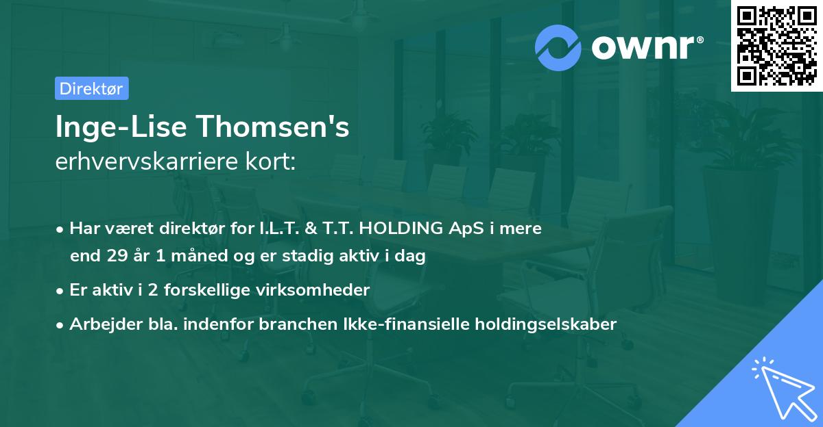 Inge-Lise Thomsen's erhvervskarriere kort