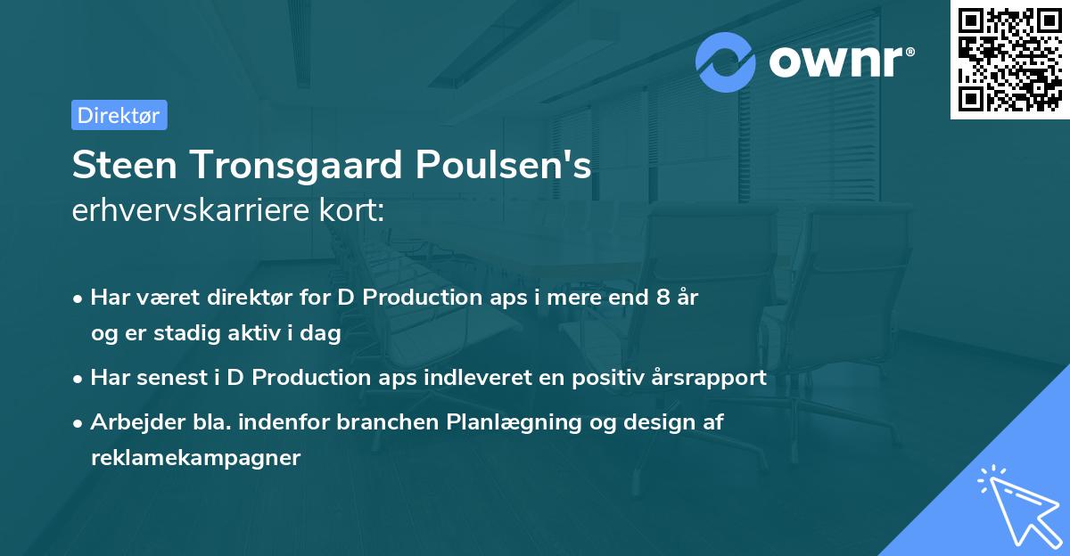 Steen Tronsgaard Poulsen's erhvervskarriere kort