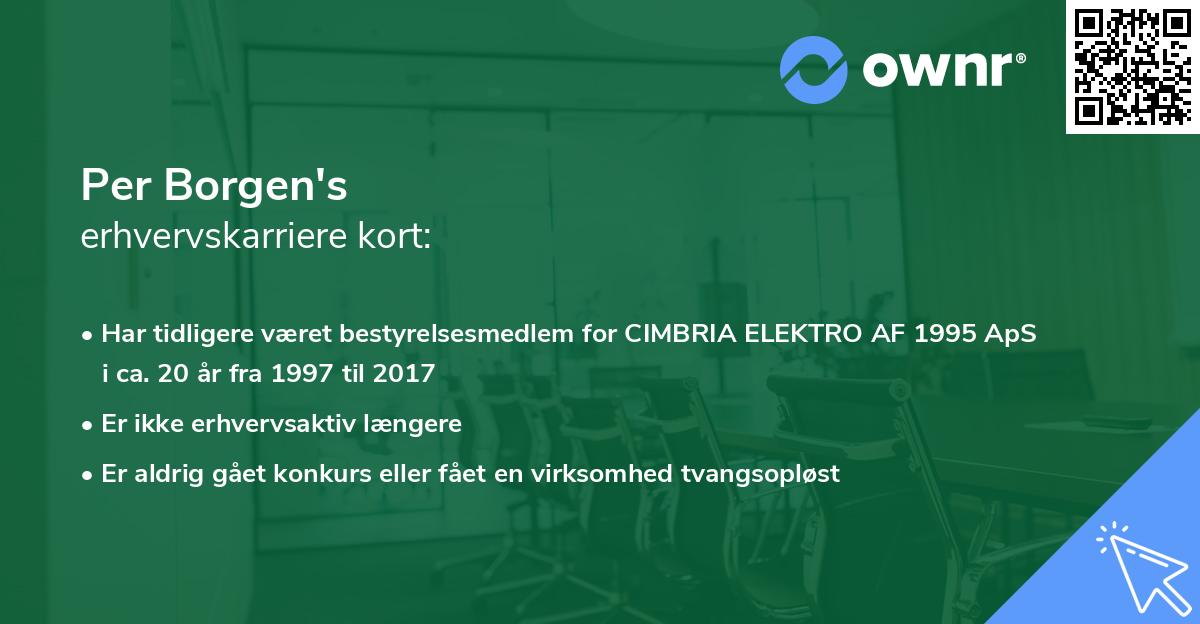Per Borgen's erhvervskarriere kort