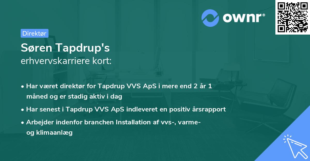 Søren Tapdrup's erhvervskarriere kort