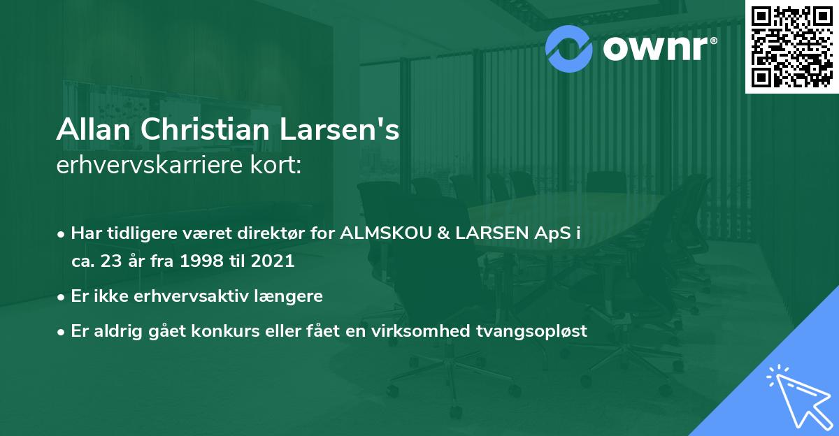 Allan Christian Larsen's erhvervskarriere kort