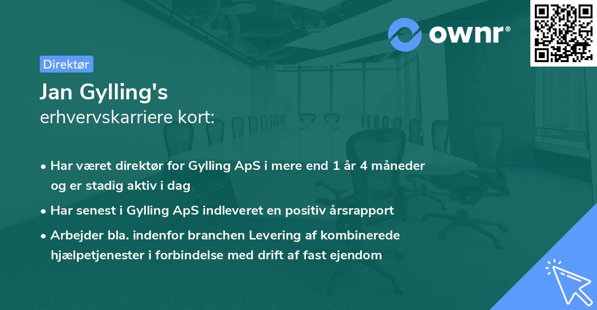 Jan Gylling's erhvervskarriere kort