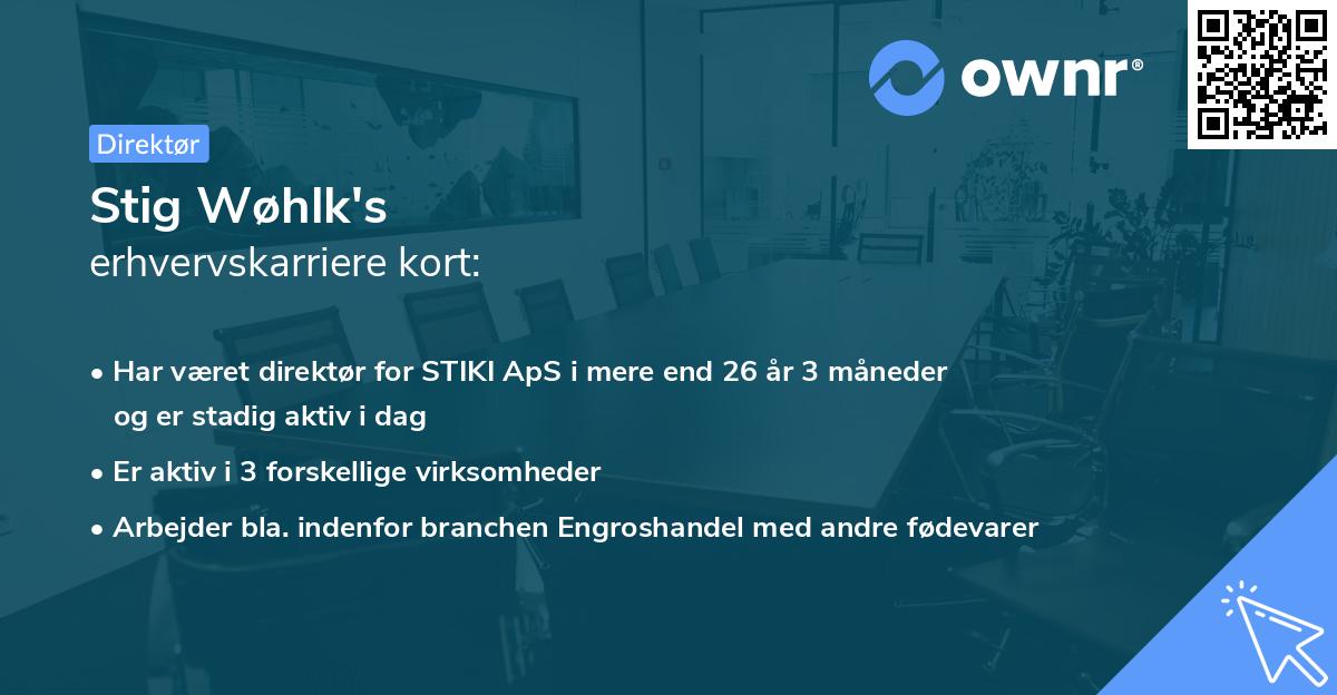 Stig Wøhlk's erhvervskarriere kort