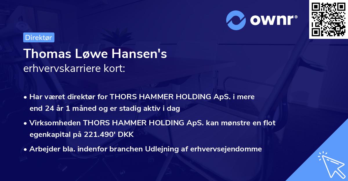 Thomas Løwe Hansen's erhvervskarriere kort