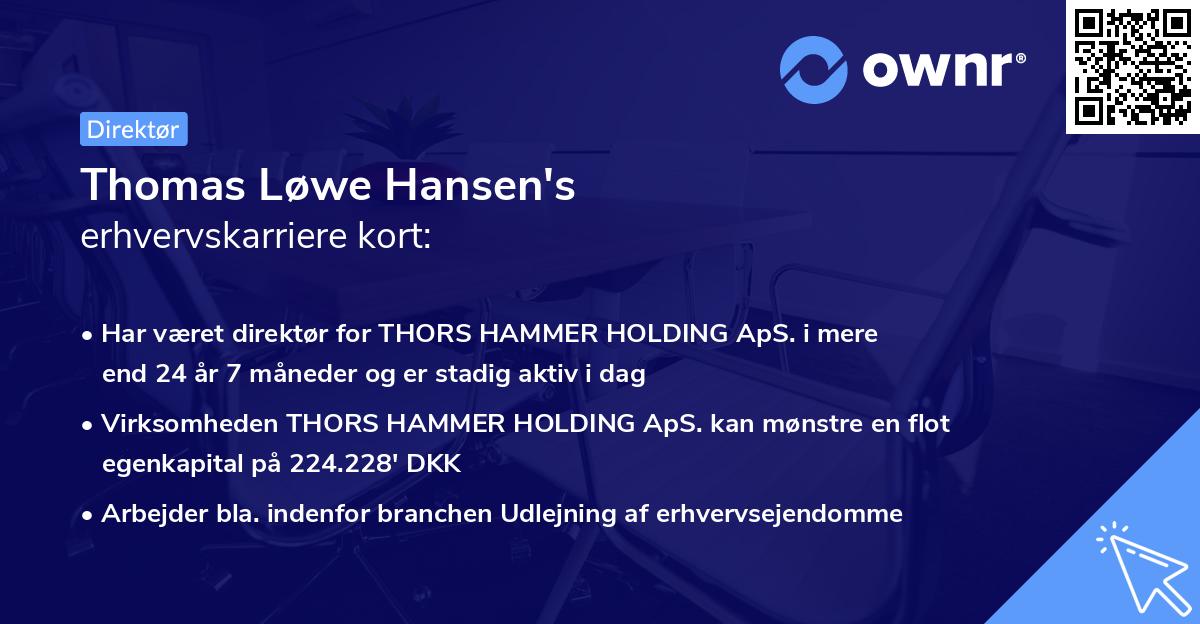 Thomas Løwe Hansen's erhvervskarriere kort