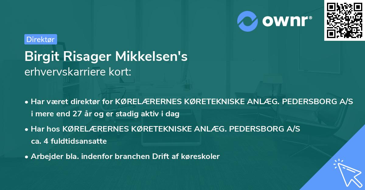 Birgit Risager Mikkelsen's erhvervskarriere kort