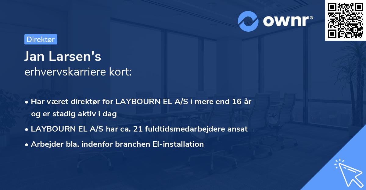 Jan Larsen's erhvervskarriere kort