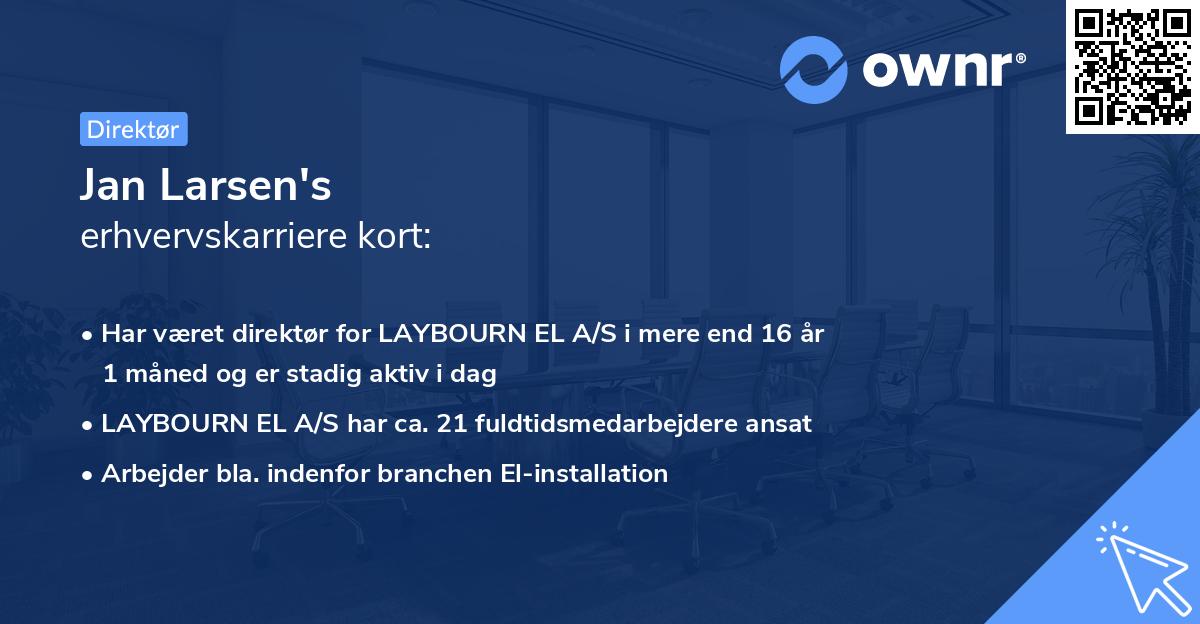 Jan Larsen's erhvervskarriere kort