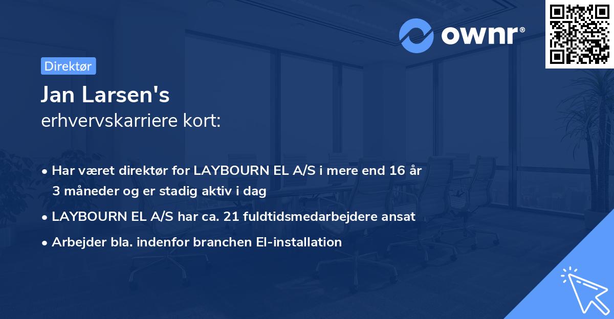 Jan Larsen's erhvervskarriere kort