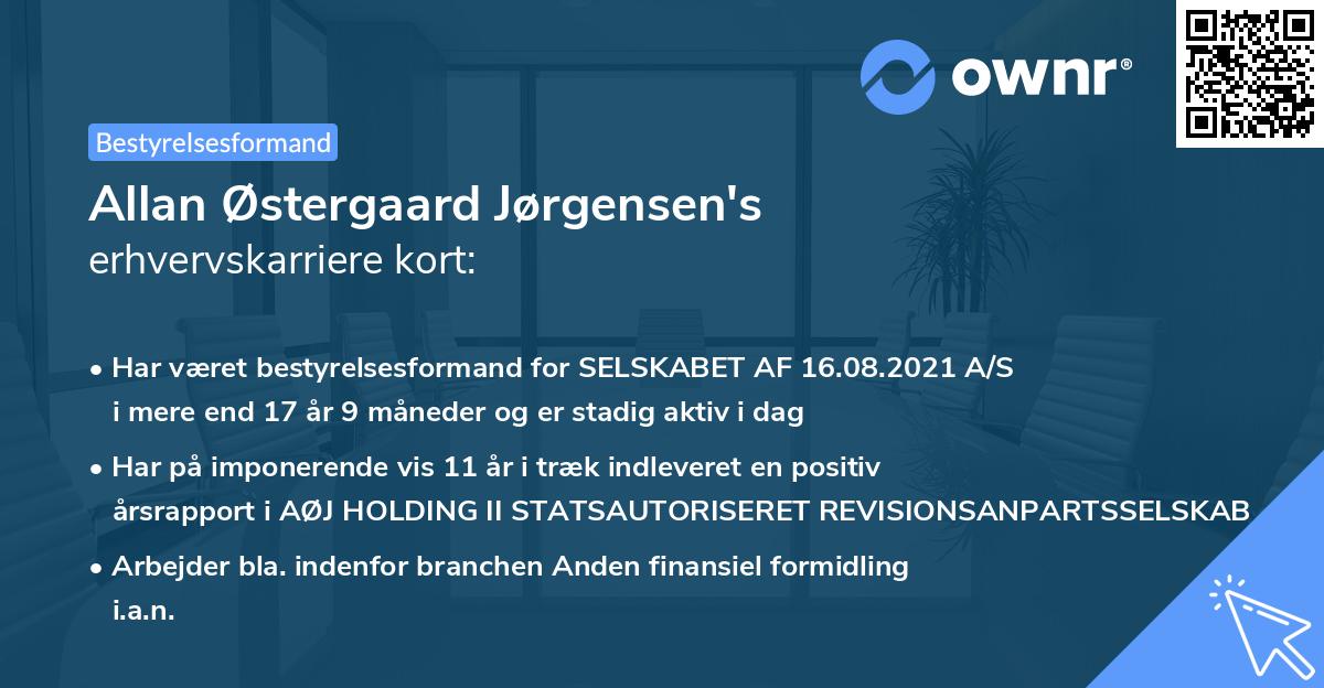 Allan Østergaard Jørgensen's erhvervskarriere kort