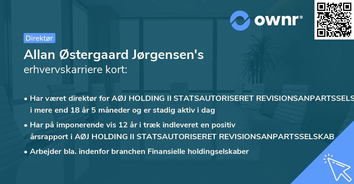 Allan Østergaard Jørgensen's erhvervskarriere kort