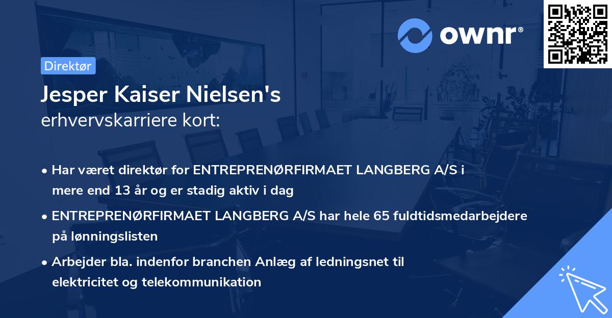Jesper Kaiser Nielsen's erhvervskarriere kort
