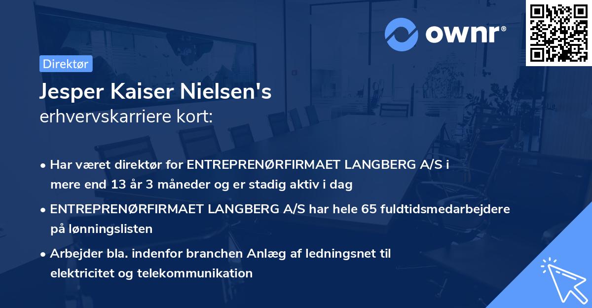 Jesper Kaiser Nielsen's erhvervskarriere kort