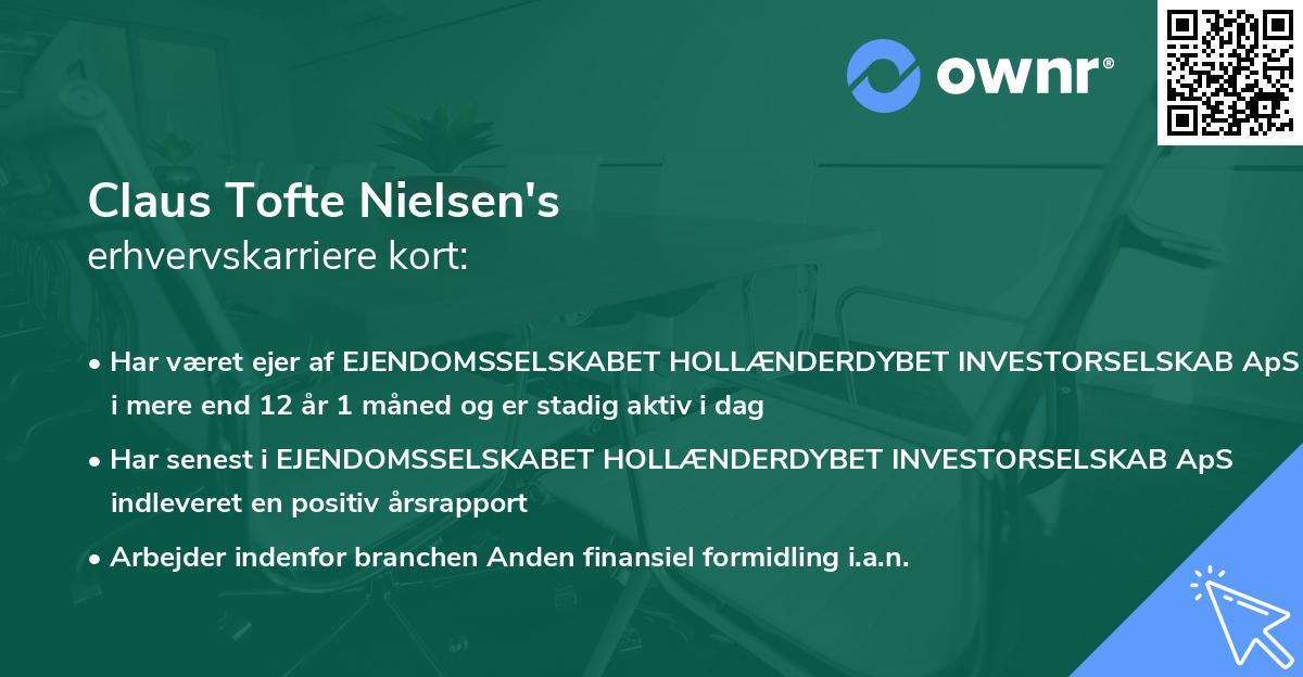 Claus Tofte Nielsen's erhvervskarriere kort