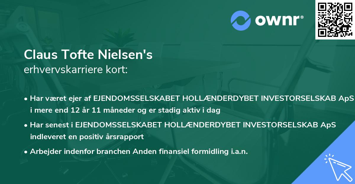 Claus Tofte Nielsen's erhvervskarriere kort