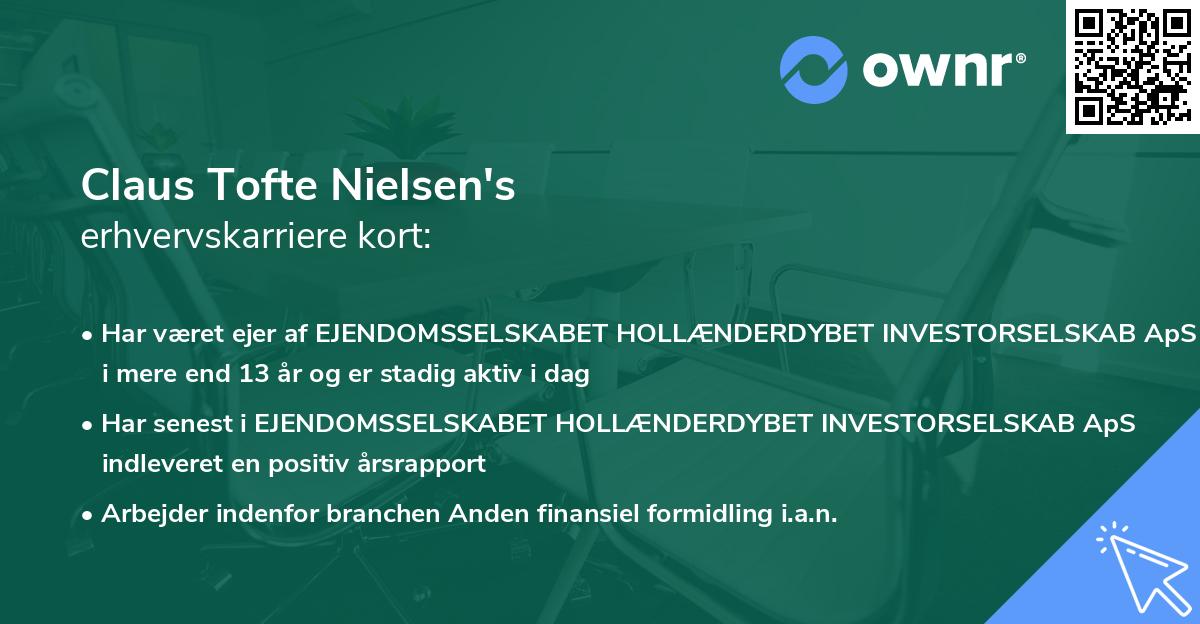 Claus Tofte Nielsen's erhvervskarriere kort