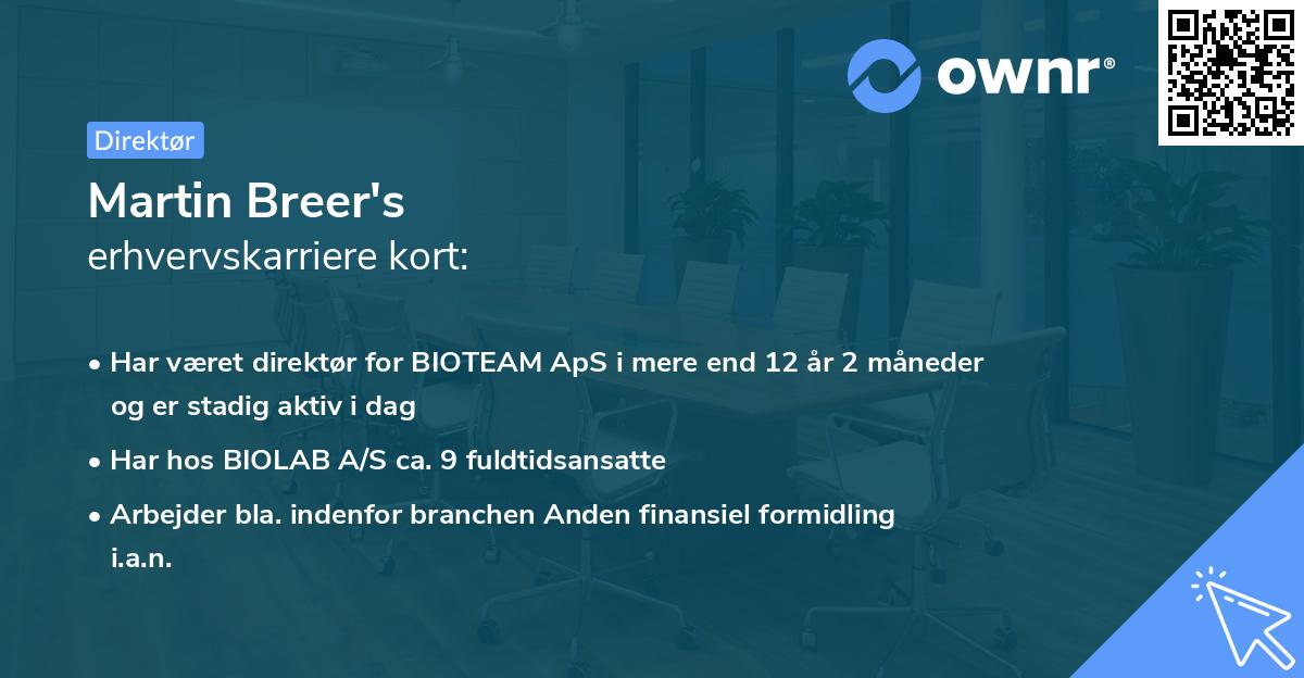 Martin Breer's erhvervskarriere kort