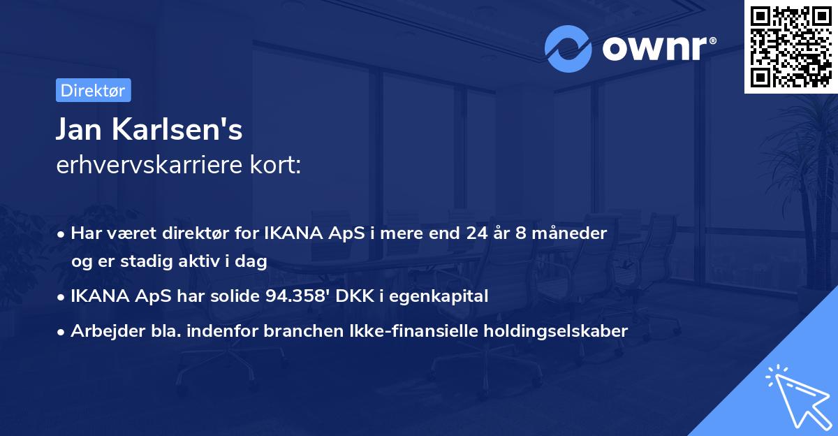 Jan Karlsen's erhvervskarriere kort