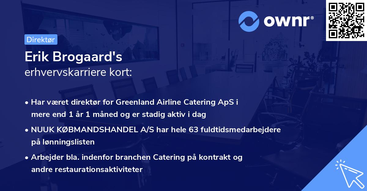 Erik Brogaard's erhvervskarriere kort