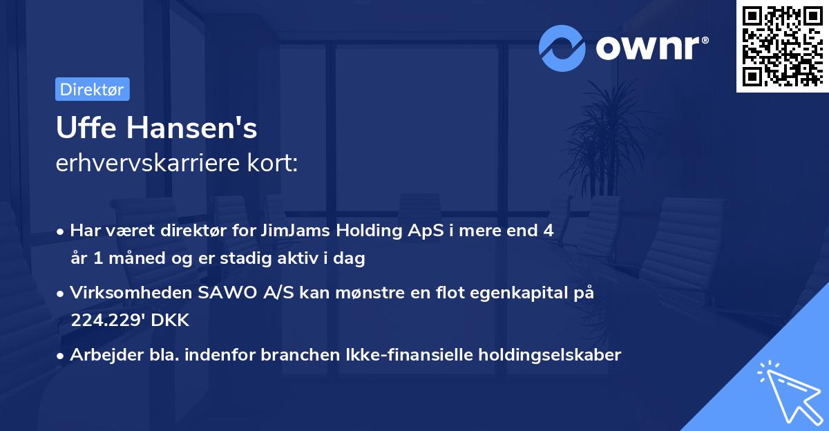 Uffe Hansen's erhvervskarriere kort