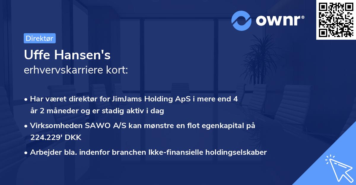 Uffe Hansen's erhvervskarriere kort