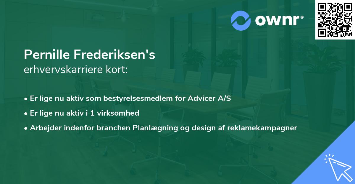 Pernille Frederiksen's erhvervskarriere kort