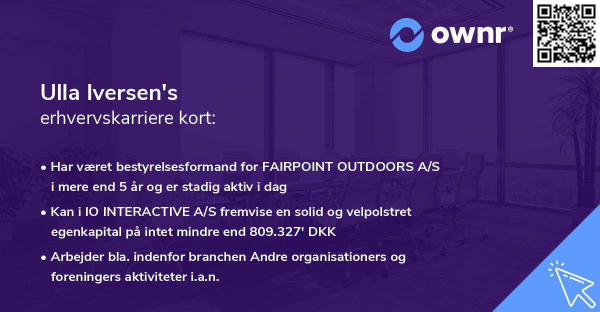 Ulla Iversen's erhvervskarriere kort