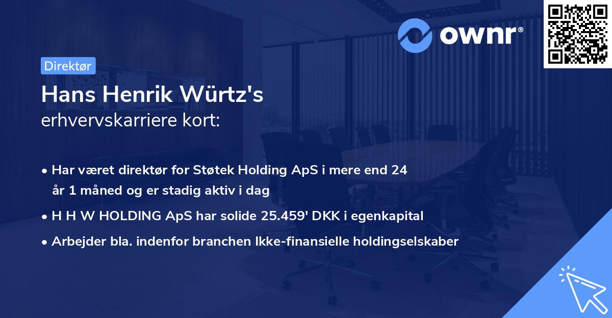Hans Henrik Würtz's erhvervskarriere kort