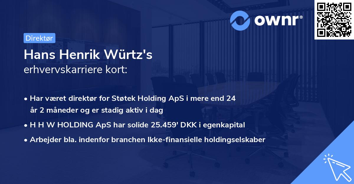 Hans Henrik Würtz's erhvervskarriere kort