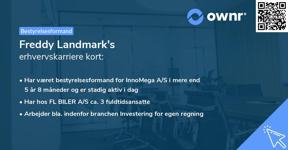 Freddy Landmark's erhvervskarriere kort