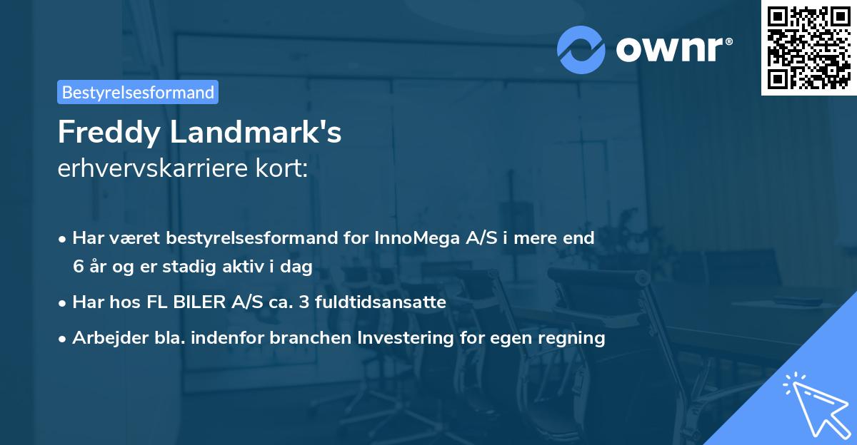 Freddy Landmark's erhvervskarriere kort
