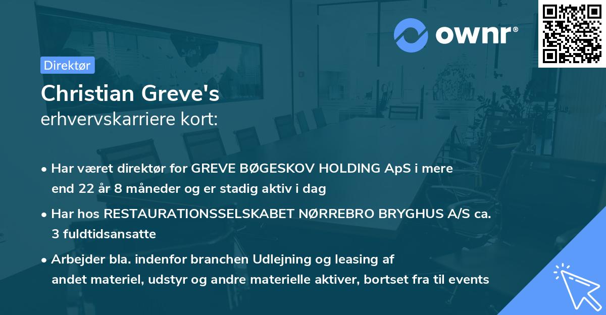 Christian Greve's erhvervskarriere kort