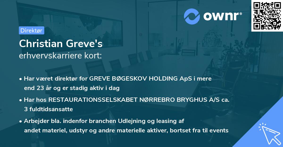 Christian Greve's erhvervskarriere kort