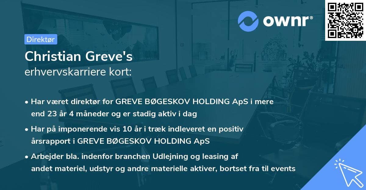 Christian Greve's erhvervskarriere kort