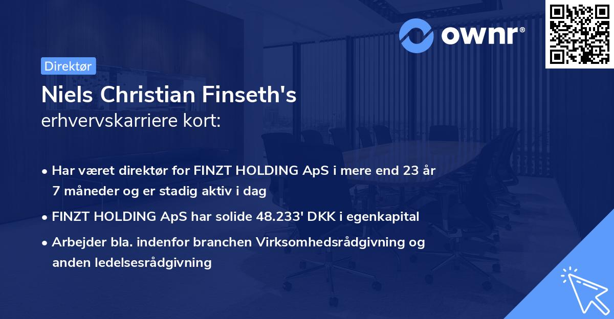Niels Christian Finseth's erhvervskarriere kort