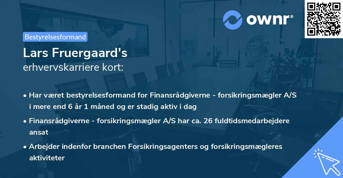 Lars Fruergaard's erhvervskarriere kort