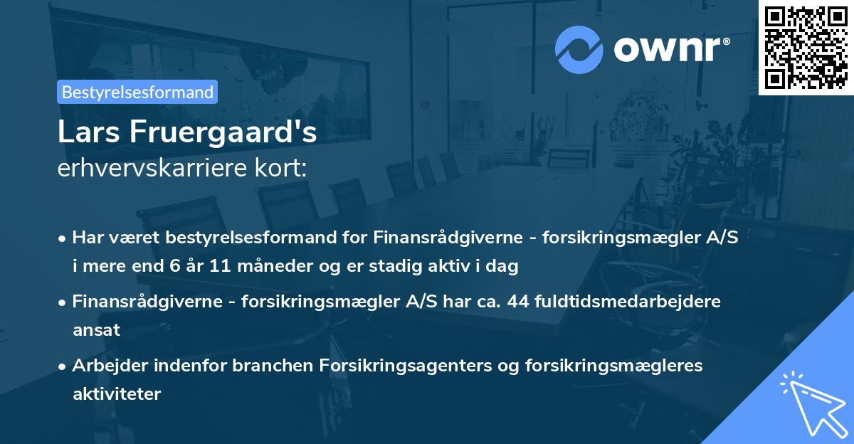 Lars Fruergaard's erhvervskarriere kort