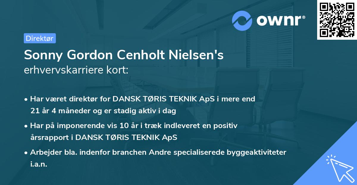 Sonny Gordon Cenholt Nielsen's erhvervskarriere kort